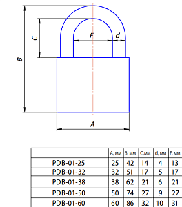 Замок навесной PDB-01-32  Апекс #235860